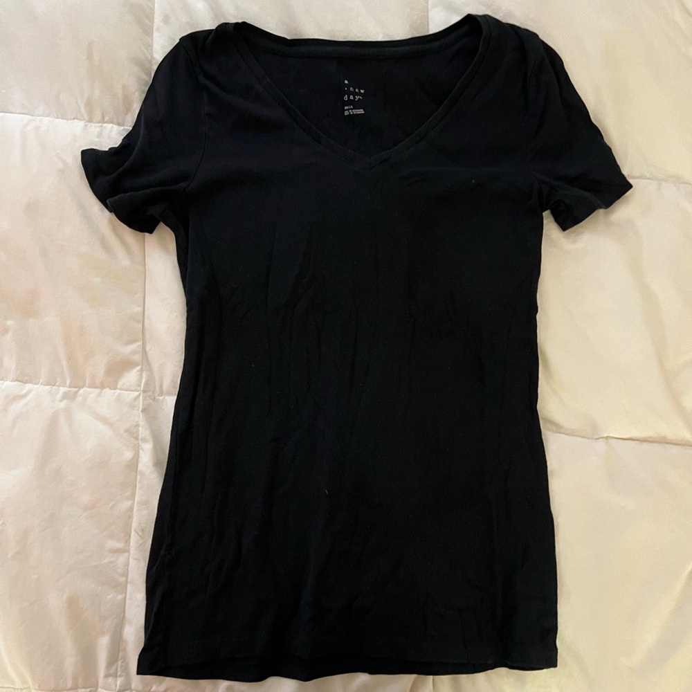 A New Day Black Fitted Short Sleeve Tee